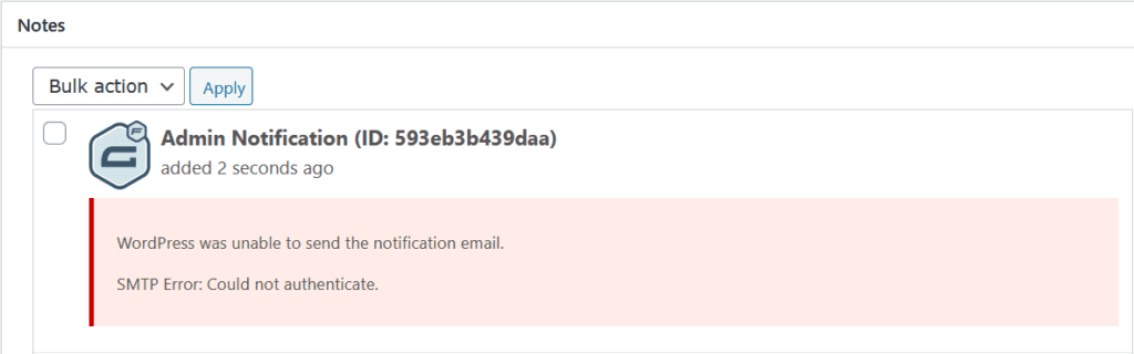 SMTP connect() failed.