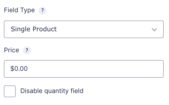 GForms Product Field General Settings