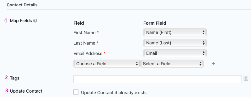 Agile CRM Feed Settings Page Create Contact