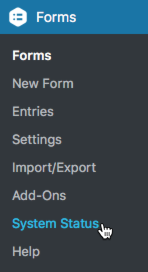 Gravity Forms System Status Page