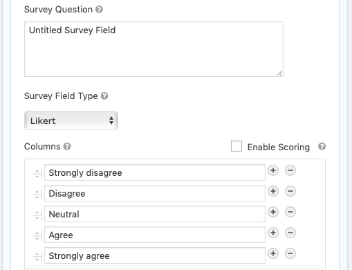 Survey Gravity Forms Documentation - survey field general settings