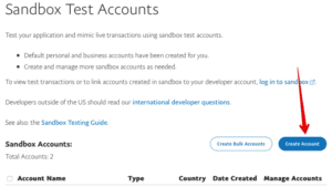 PayPal Create Sandbox Test Account