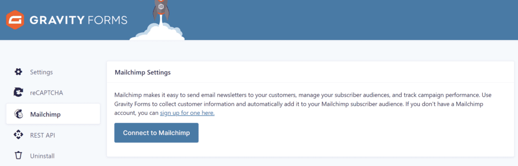 Mailchimp settings