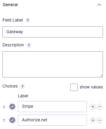 GForms Enabling Conditional logic for a feed - Dropdown