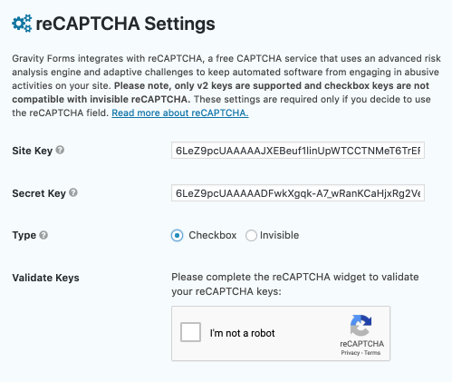 Recaptcha v3 docs