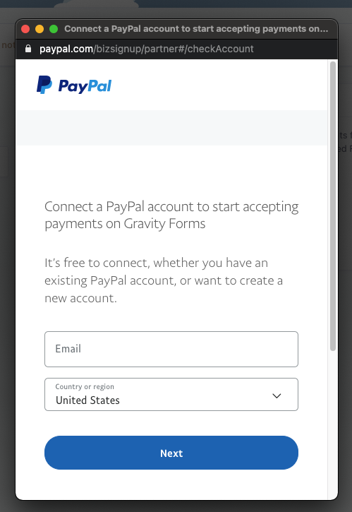 PayPal Commerce Platform Connect Modal