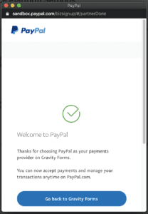 PayPal Checkout Connect Modal Done