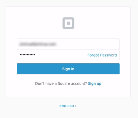 Authenticate to Square to Login to your Account