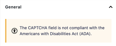 Accessibility Warning | CAPTCHA Field