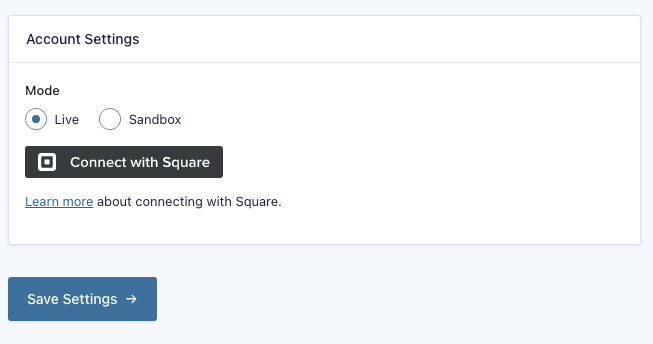 Square Account Settings