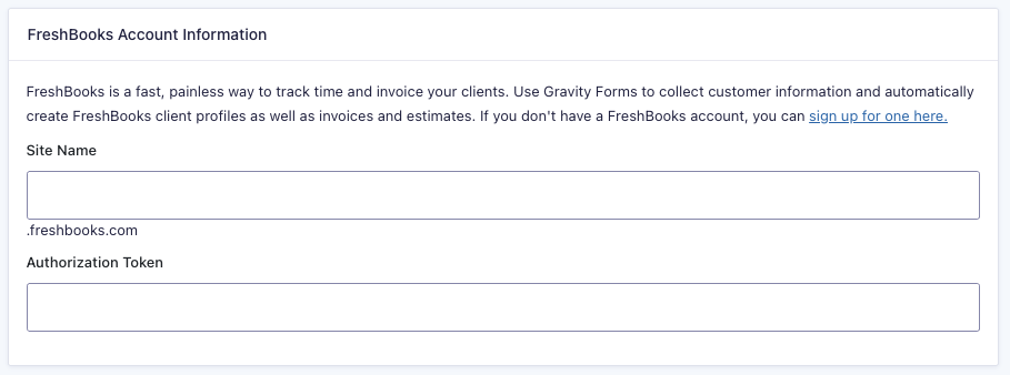 Freshbooks Account Info