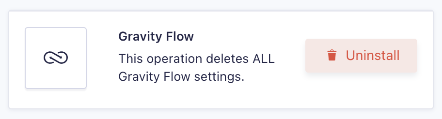 Image showing Uninstallation options for Gravity Forms Add-Ons