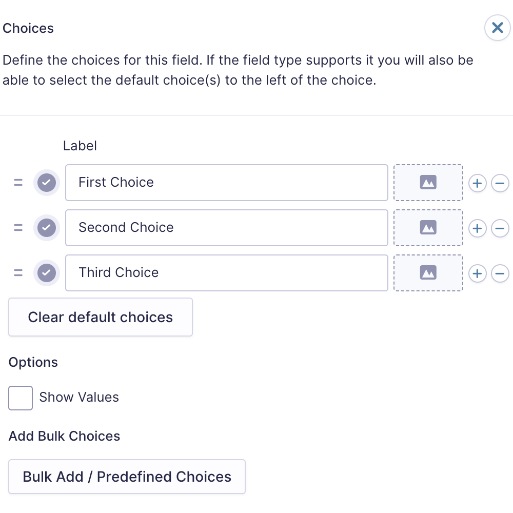 Image showing the Image Choice flyout.