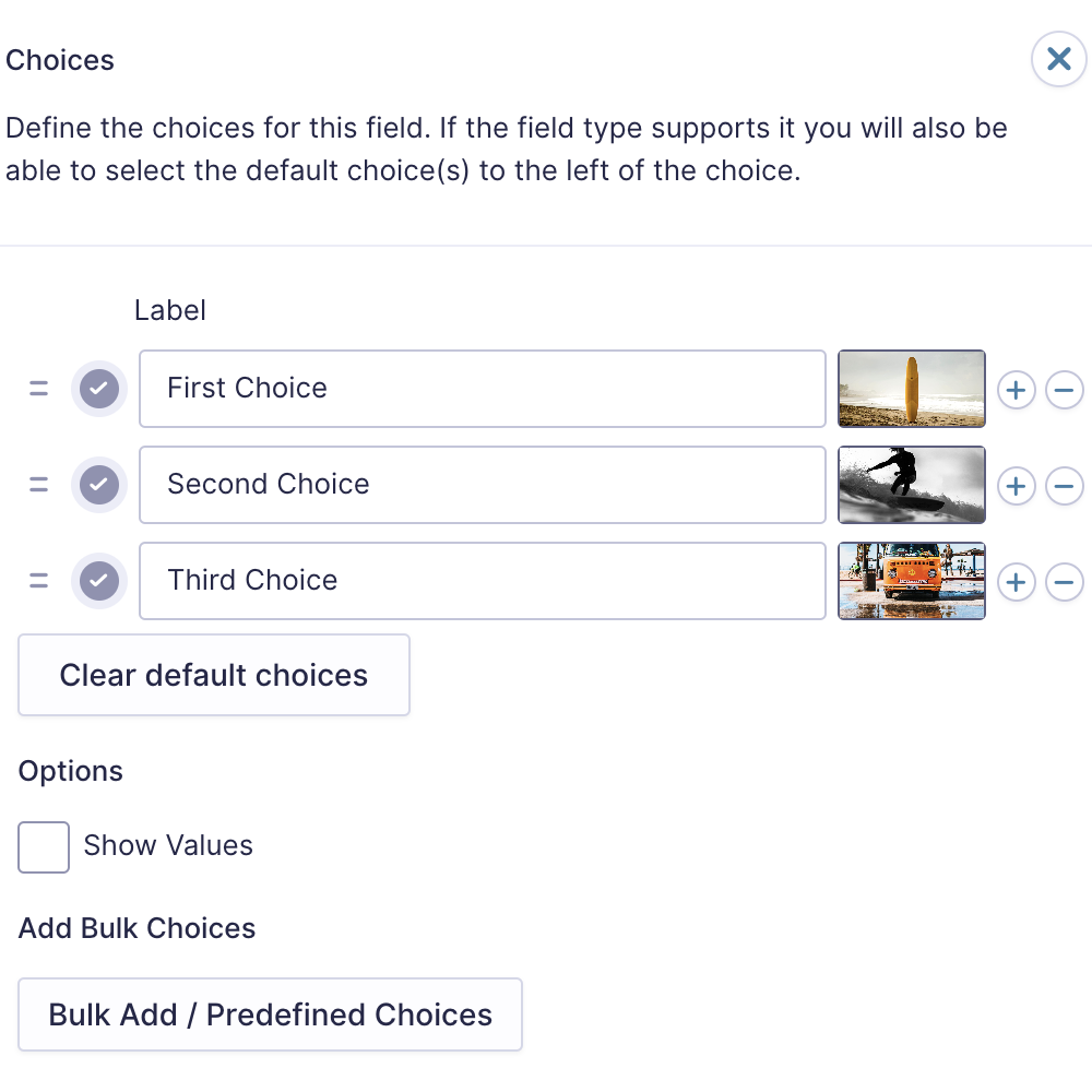 Image showing the Image Choice flyout.