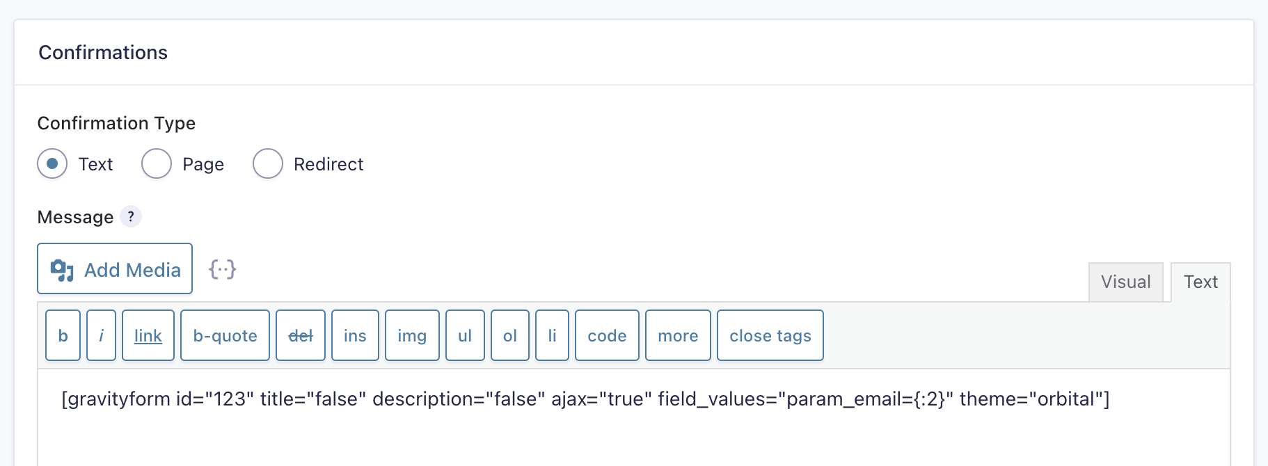 Gravity Forms - Chain Forms - Shortcode