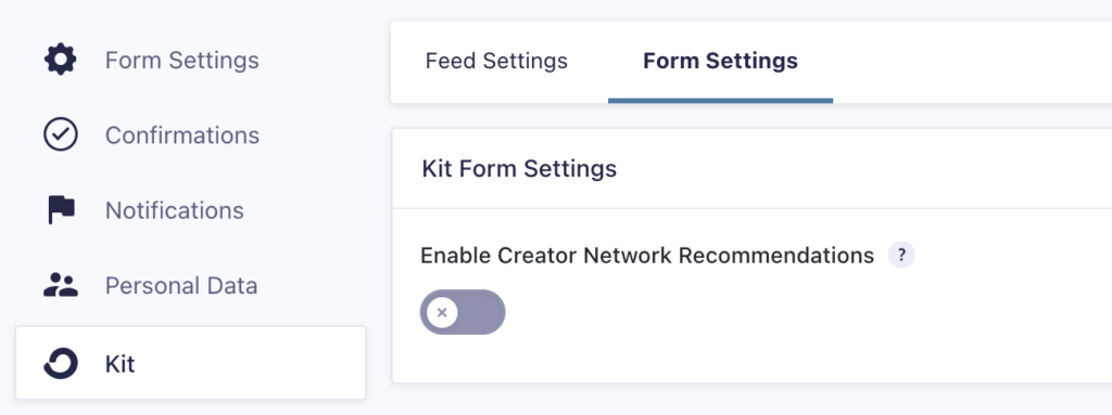 Kit Form Settings