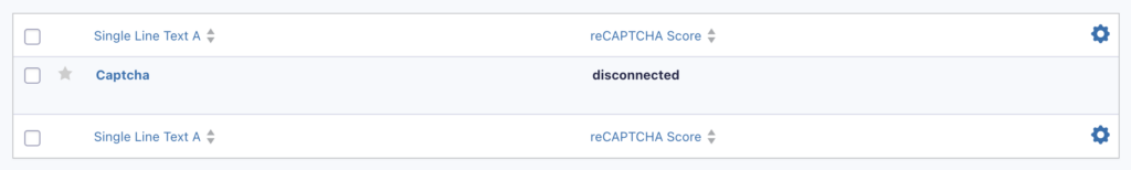 reCaptcha score in the entries list