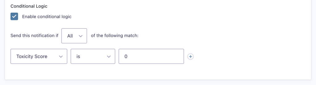 Image showing Conditional Logic settings for a form Confirmation