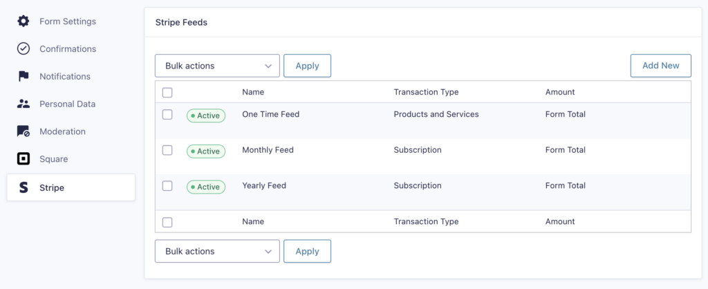 Image showing payment feeds