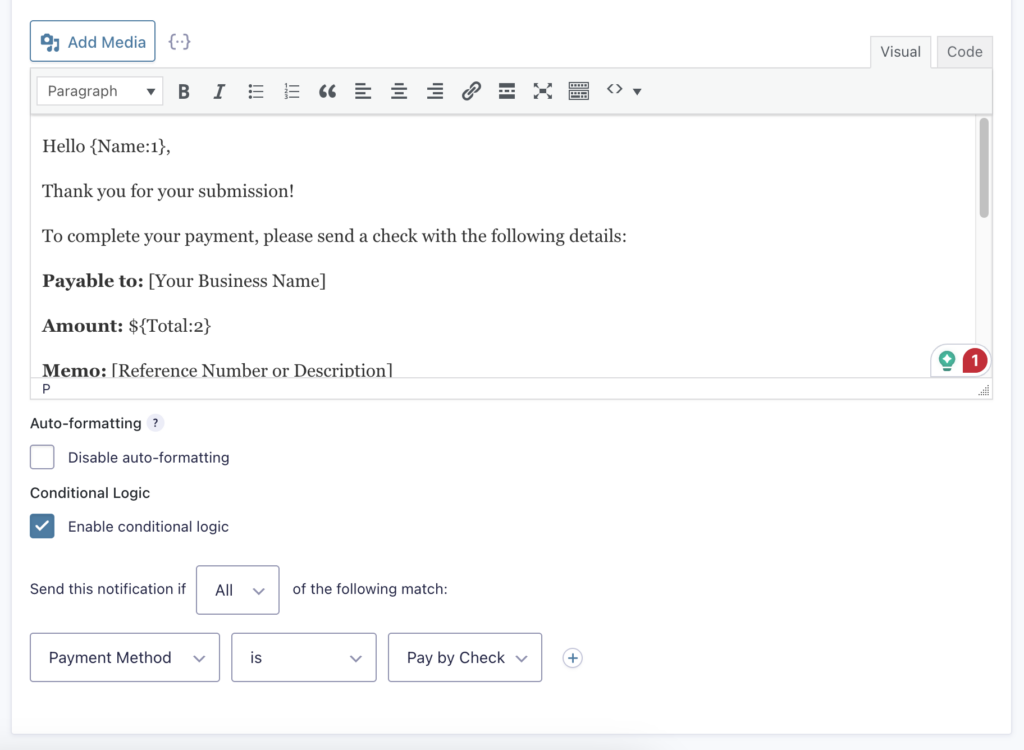 Image showing Notification content