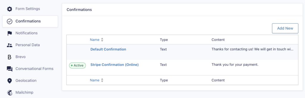 Image showing Confirmations