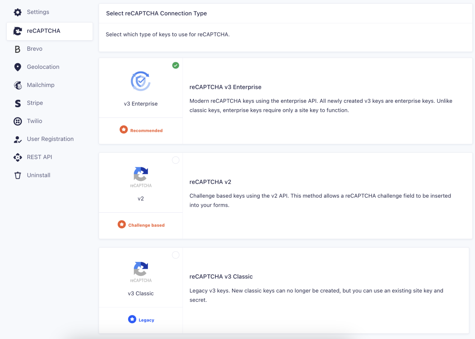 reCAPTCHA Add-On Settings Reference - Gravity Forms Documentation