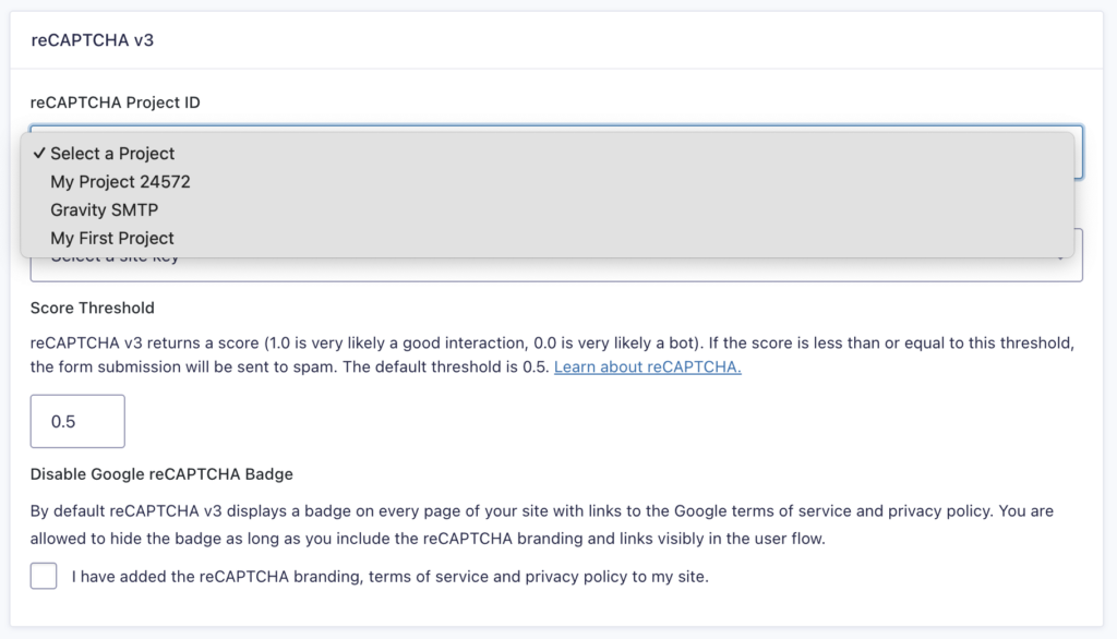 Image showing Google Cloud Projects list