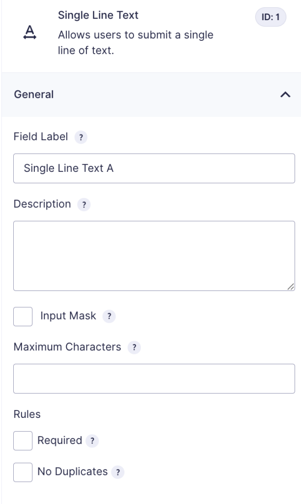 Image showing General Settings Section