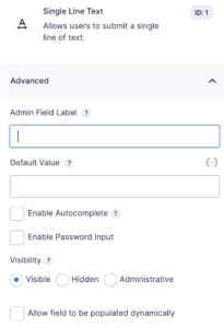 Common Field Settings - Gravity Forms Documentation