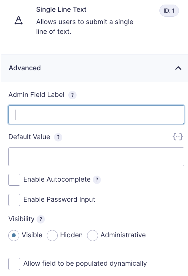 Image showing Advanced Settings Section
