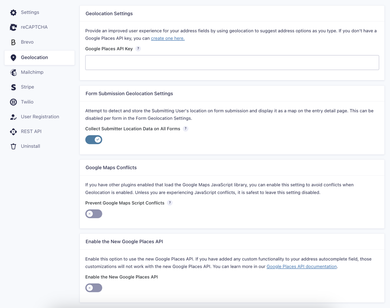 Geolocation Add-On Settings Reference - Gravity Forms