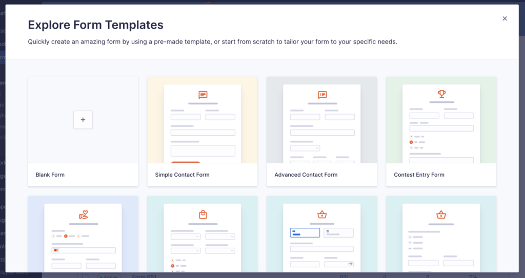 Image showing New form dialog