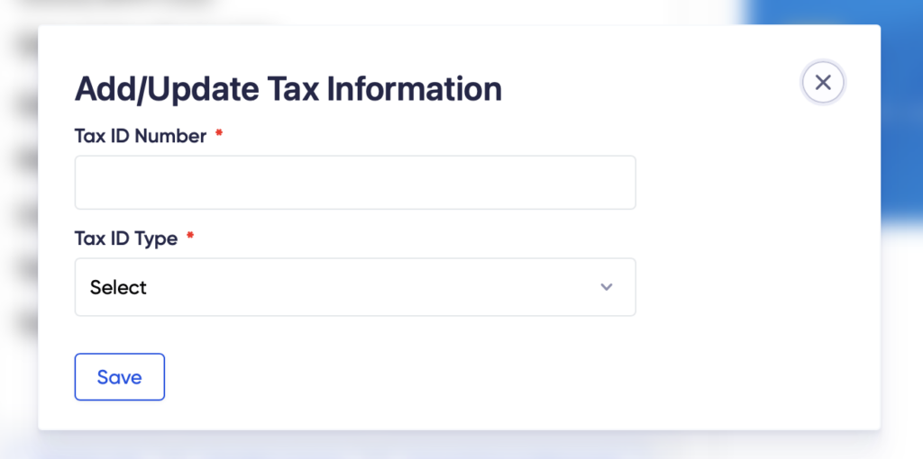 Gravity account dashboard options for editing your tax information.