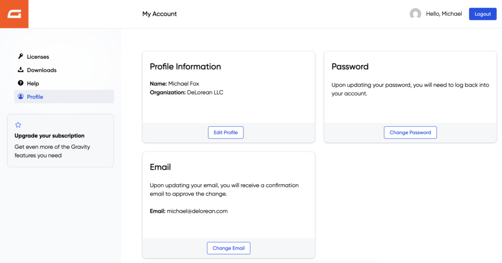 Image showing Account Licenses section