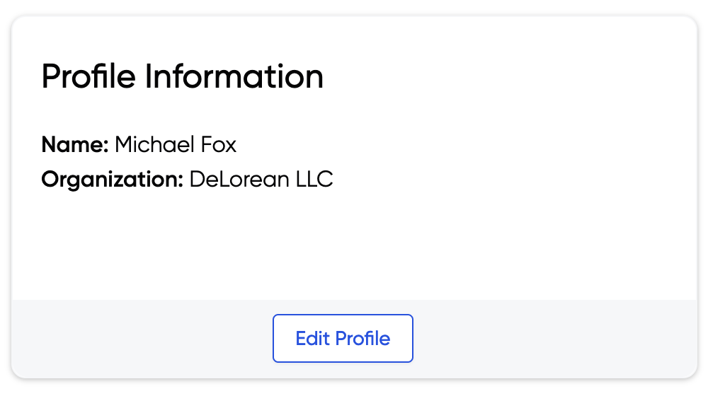 Image showing Profile Information card