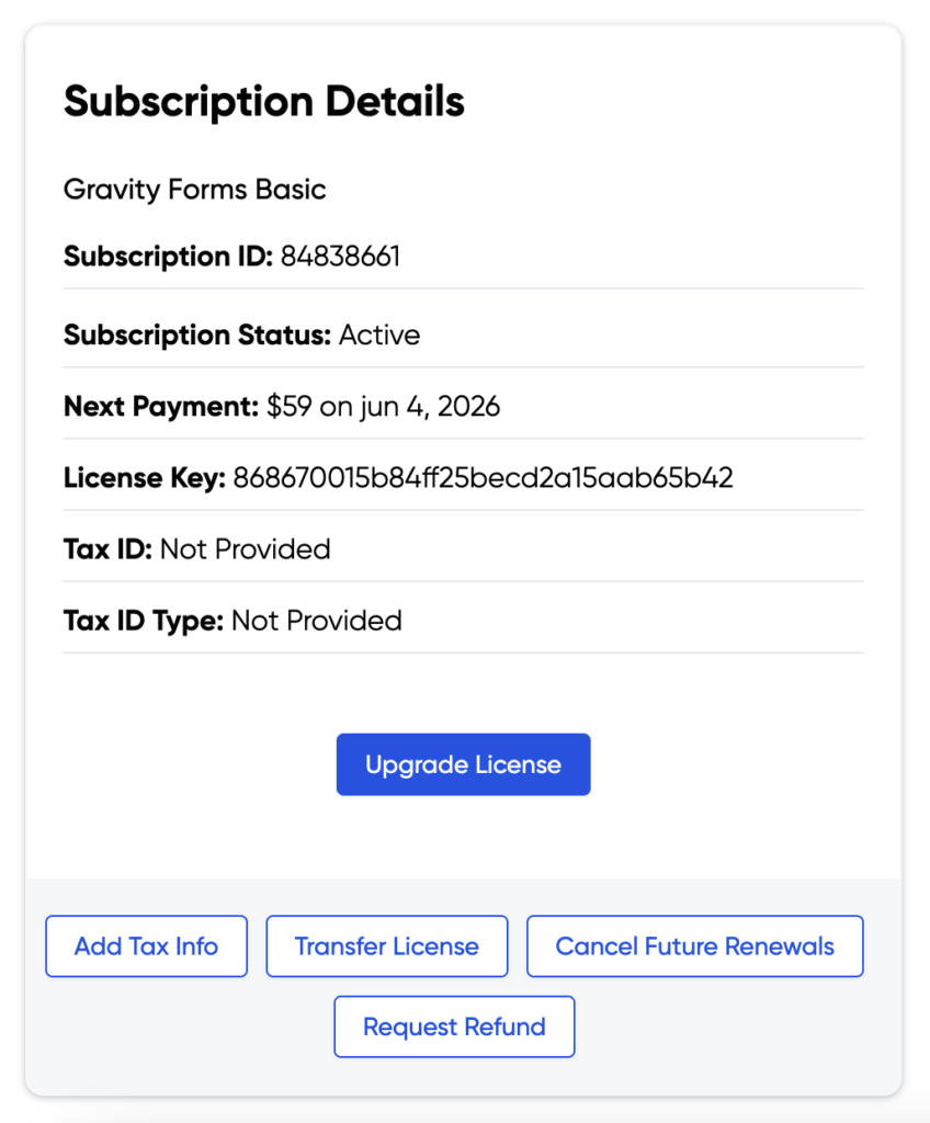 Request Refund button in the Manage Subscription screen
