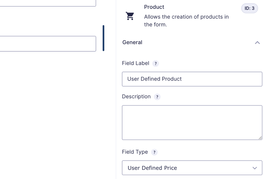 Image showing the User Defined Price product