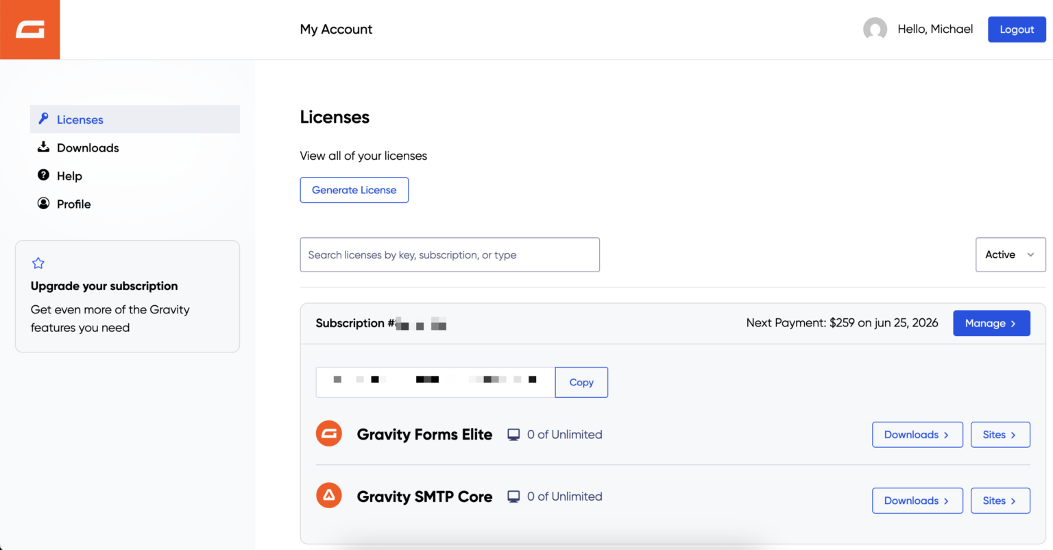 Updating Your Account Details - Gravity Forms Documentation