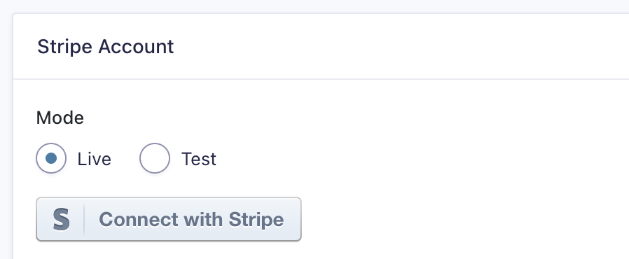 Connect to Stripe in Live or Test Mode