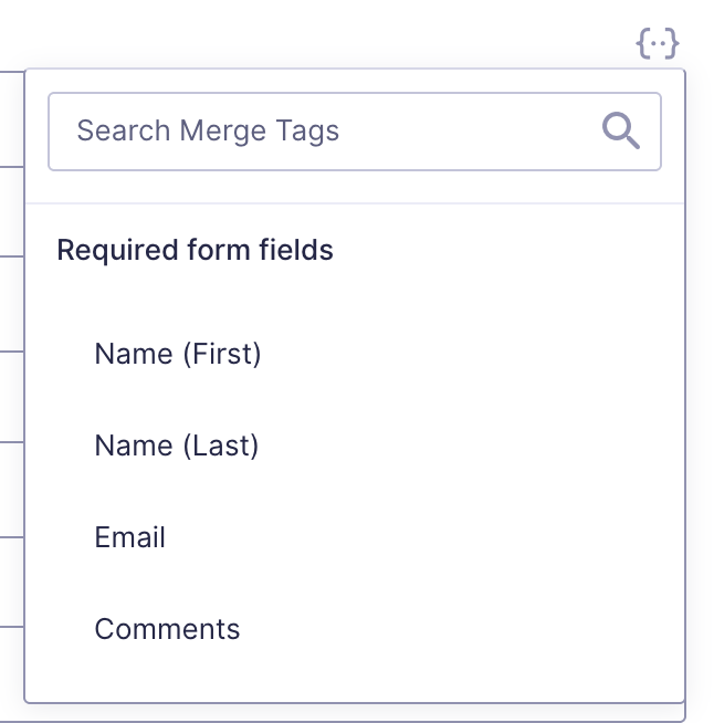 Image showing Merge Tags
