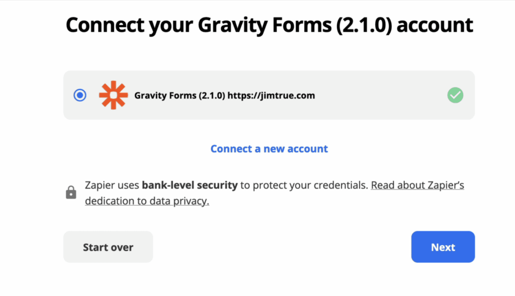 Image showing Zapier settings for the Zap