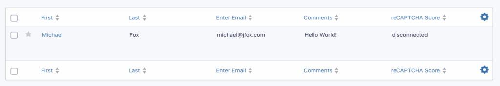 Image showing Entry in the Entries List with a disconnected status.