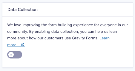 Data Collection option