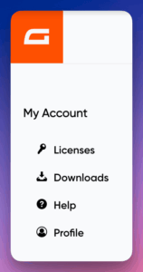 Screenshot of the Navigation menu