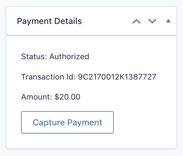 Image showing Paymen Details in the entry view