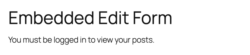 Image showing the message when the user is not logged in.