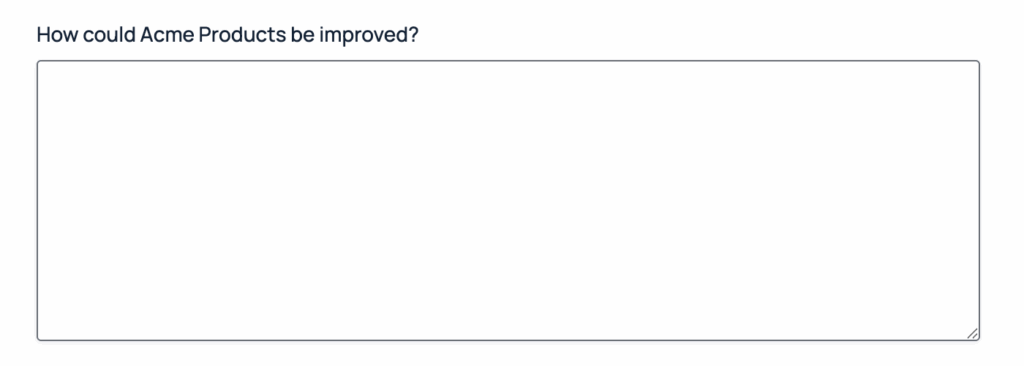 Survey Paragraph Text field