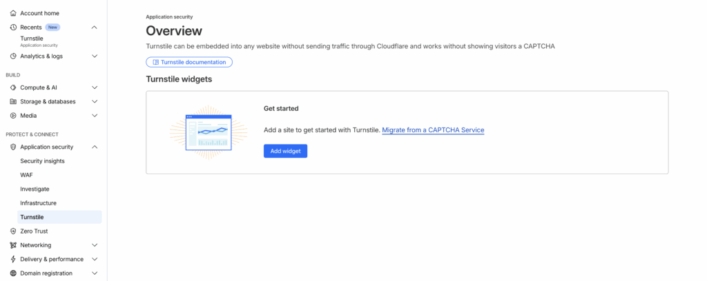 screenshot of the Add Site flow in the Cloudflare Turnstile dashboard