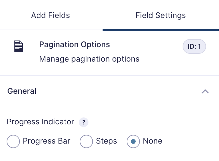 Image showing None option progress indicator
