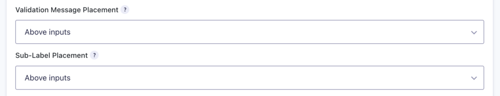 Validation Message Placement